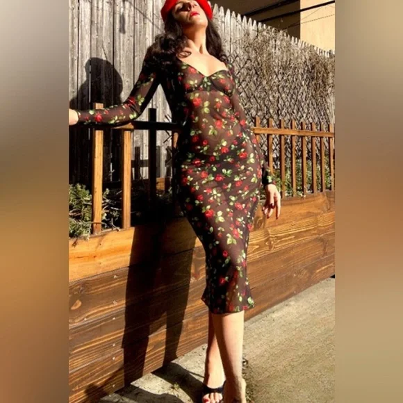 Betsy Rose Sleeve Maxi Corset Dress Lingerie size medium - Picture 2 of 8